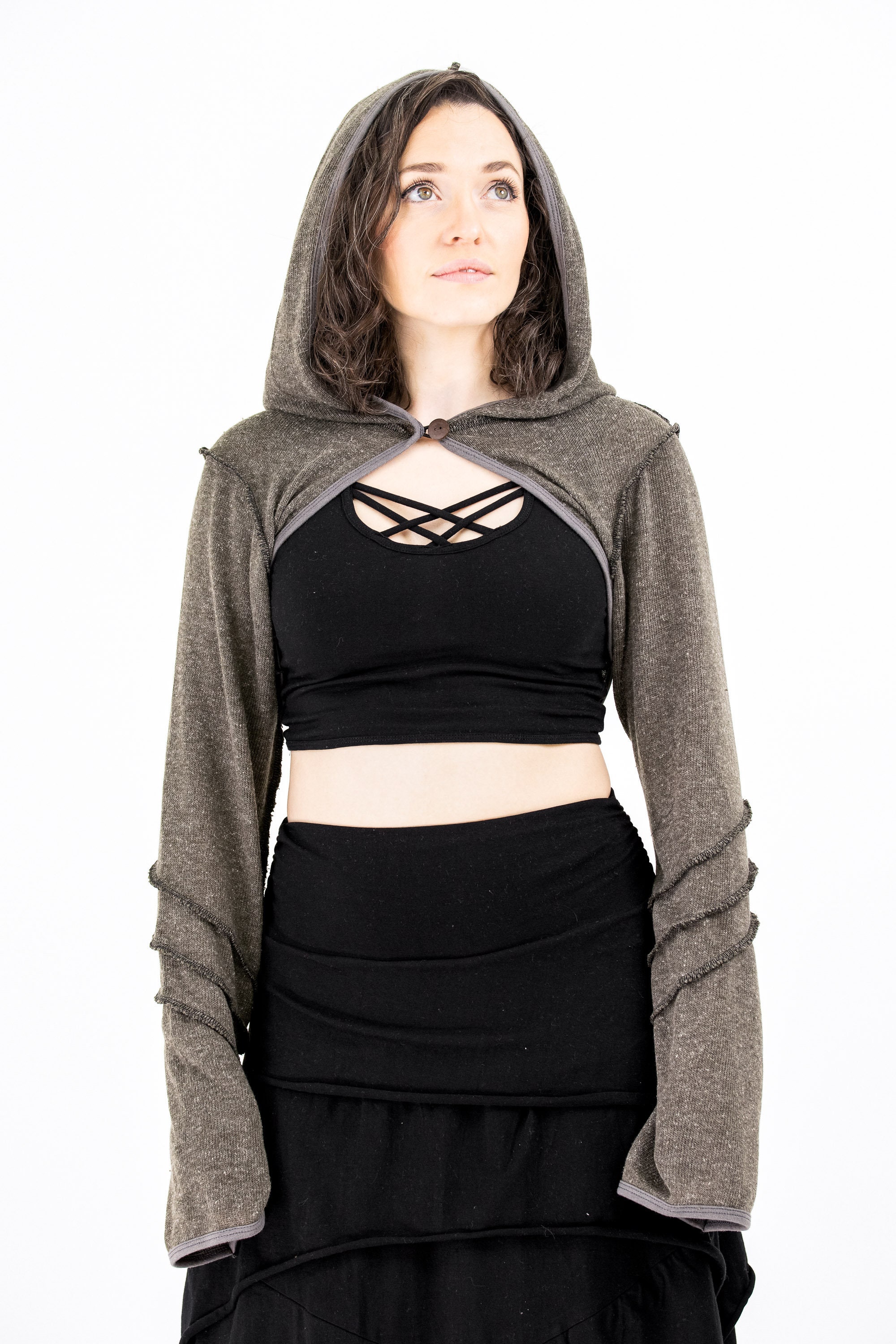 Sweater Pixie Shrug Mishu Hooded shrug Long sleeve shrug Festival Clothing Fantasy clothing