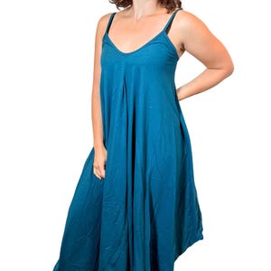 Bohemian Stretchy Cotton Dress: Fairy Pixie Alternative Clothing Teal