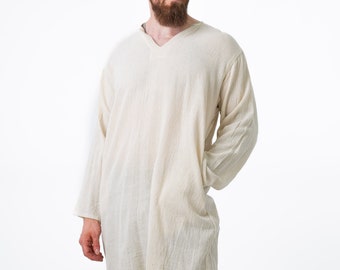 Loomed Cotton Tunic Shirt: Renaissance Faire Viking Costume
