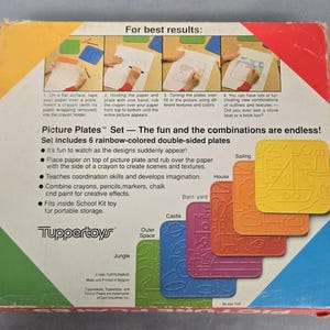 1990 Tupperware Tupper Toy Picture Plates Double-sided in Box-rubbing ...