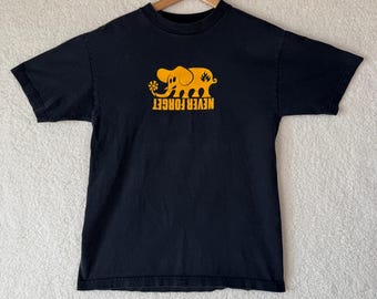 Vintage 90s Skate Black Label Never Forget Logo Long Sleeve T