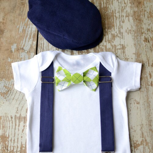 Baby Boy Clothes Bow Tie Flat Cap Boys Wedding Outfit Navy Cap Etsy