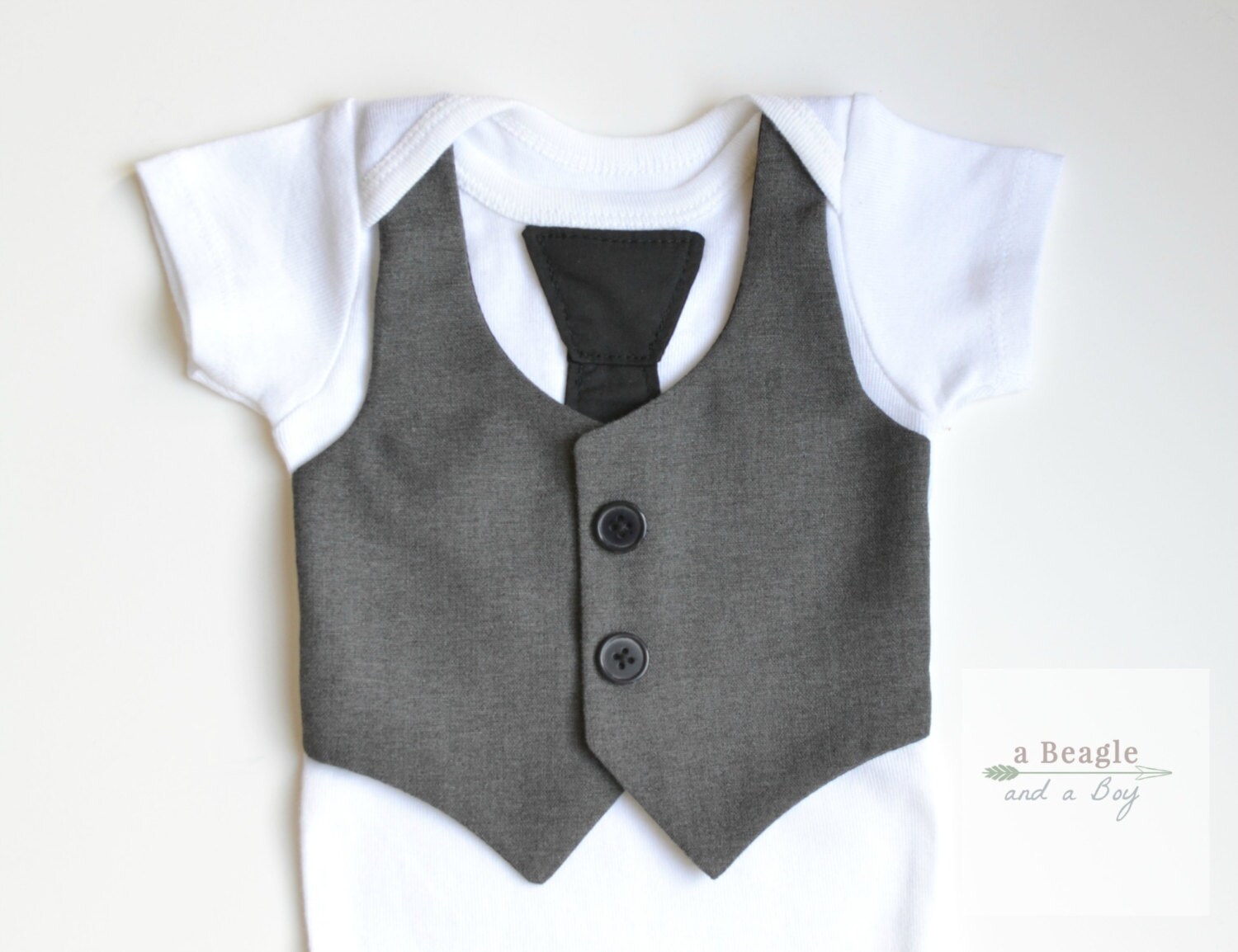Baby Vest and Tie Gray Boys Onesie Newborn Clothes Baby - Etsy