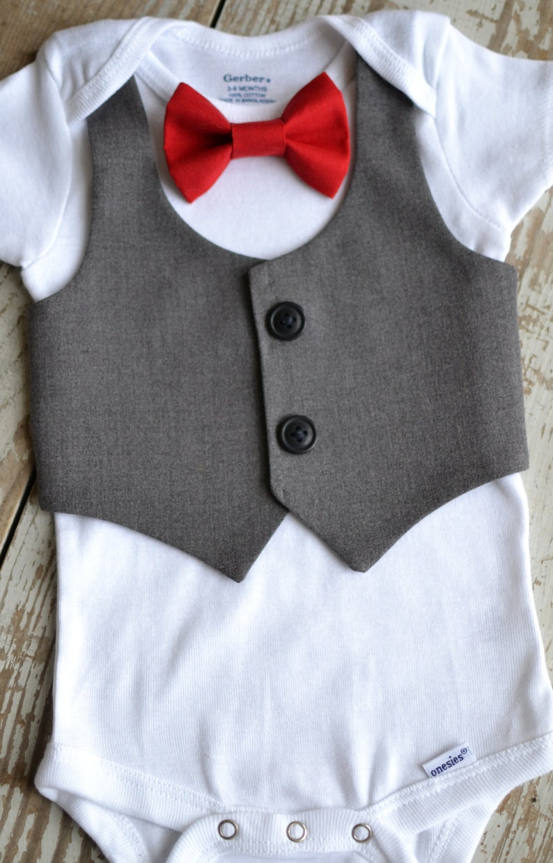 Baby Boy Clothes Valentines Bow Tie Vest Boys Etsy