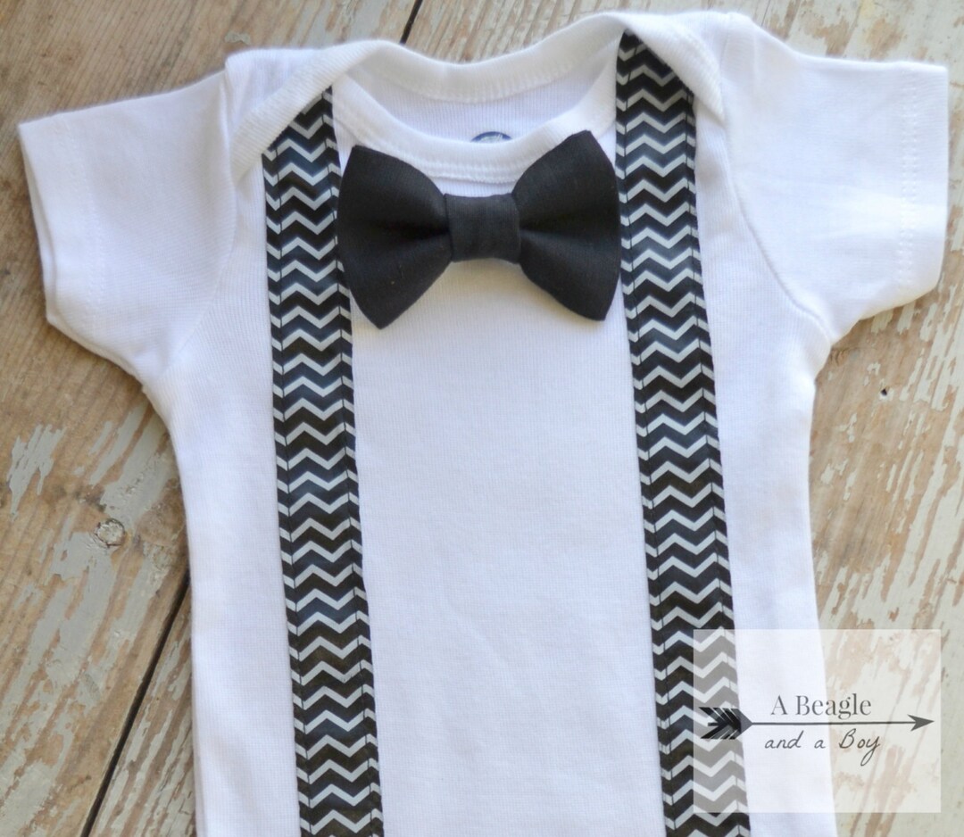 Baby Boy Clothes Infant Bow Tie Suspenders Black Navy Bowtie - Etsy