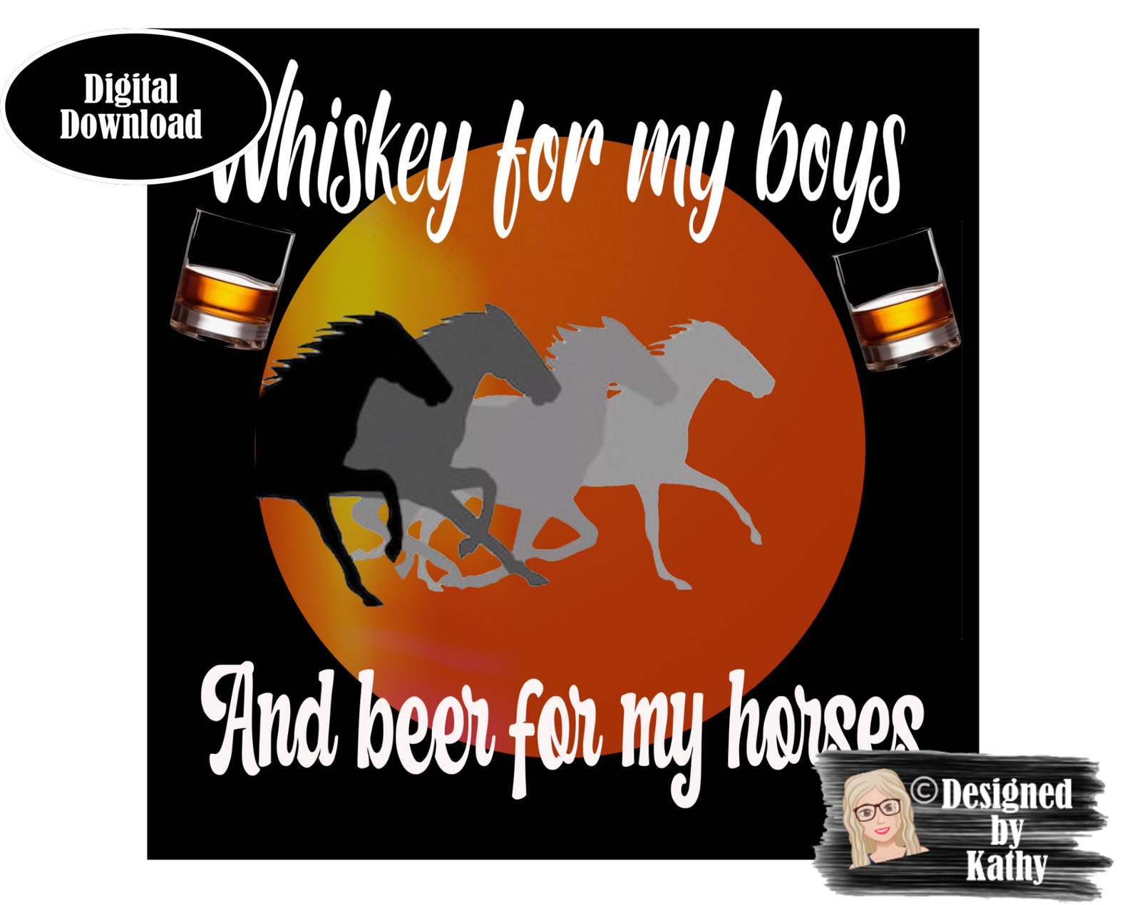 Whiskey for My Men Beer for My Horses PNG Sublimation Etsy