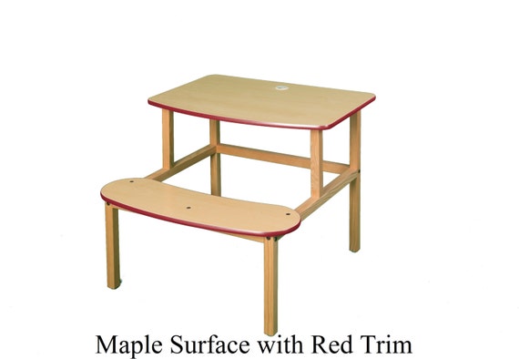 Childs Wooden Computer Activity Desk With Attached Seat For 1 Etsy