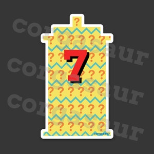 7th Doctor Inspired Outfit Pattern inside Police Box Silhouette STICKER