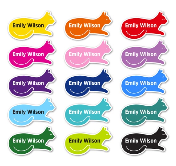 Cat Name Labels Stickers For School Supplies Waterproof And Etsy Cat Name Labels Stickers For School Supplies Waterproof And Etsy