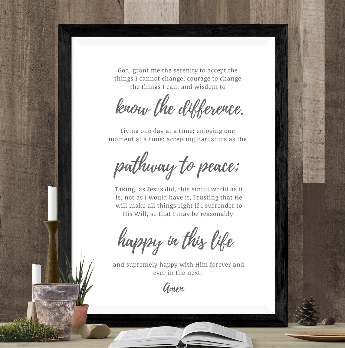 The Serenity Prayer long Version Christian Prayer, Printable Wall Art ...