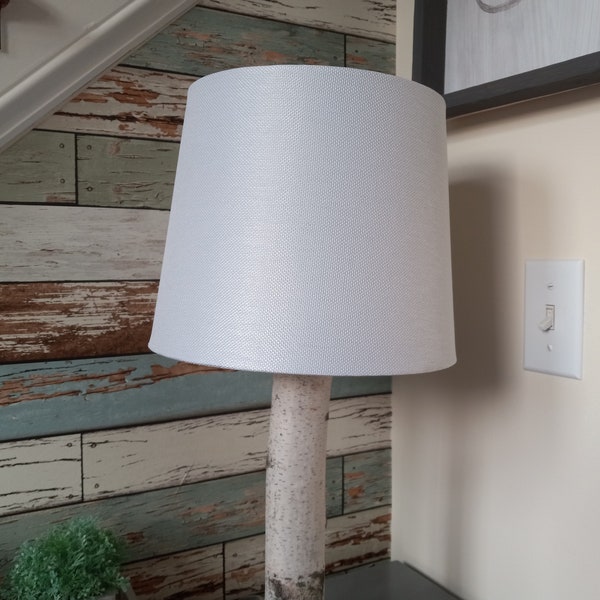 Real Birch Log Lamp - Rustic Wooden Farmhouse Table Lamp