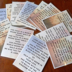 Grace Before Meals Laminated Prayer Cards - pack of 12