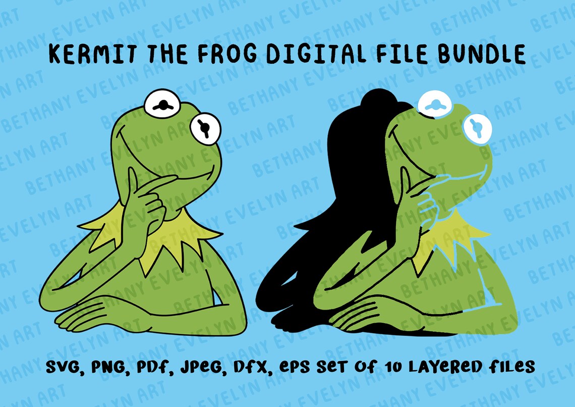 Kermit The Frog Layered Svg Digital File Bundle The Muppets | Etsy