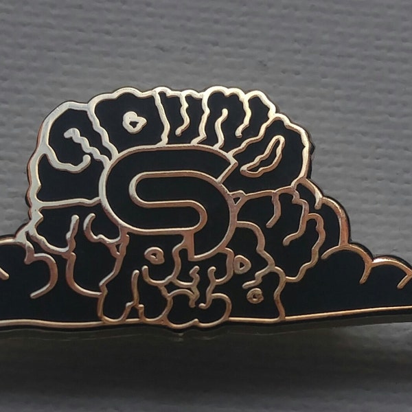 Sound tribe sector nine sts9 cloud 9 murdered out black and gold hard enamel limited edition series music festival collectors kind mind pin