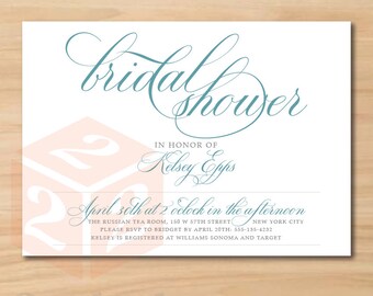 Custom Bridal Shower Invitations - Elegant, Simple invitations