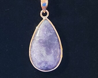 Copper Pear/Teardrop LEPIDOLITE Pendant