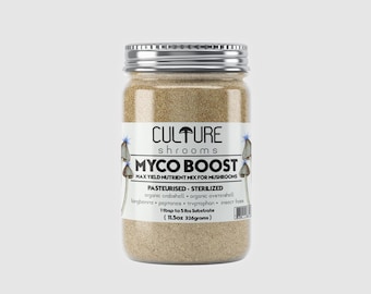Myco Boost Mushroom Max Yield Nutrient Mix - Organic Fertilizer Crabshell, Oyster Shell, Peptones, Tryptophan, Frass for Enhanced Growth