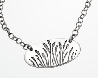 Wheatgrass Prairie Necklace Outdoor Jewelry Nature Lover Gift