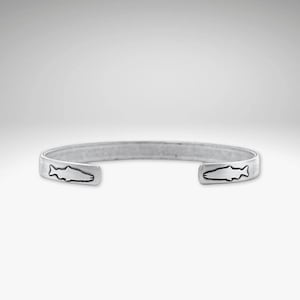 Trout Bracelet, Fish Cuff Bracelet,  Fly Fishing Jewelry, Men&#39;s Cuff Bracelet