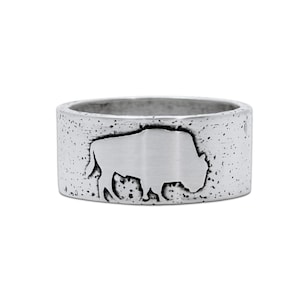 Roaming Buffalo Ring, Thumb ring, bison ring, Wyoming Jewelry