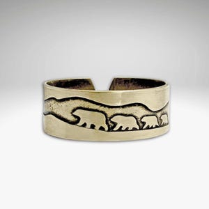 Mama and Cubs Bear Ring, Perfect Gift for the Nature Lover - Bear Ring - Silver Bear Ring - Thumb Ring