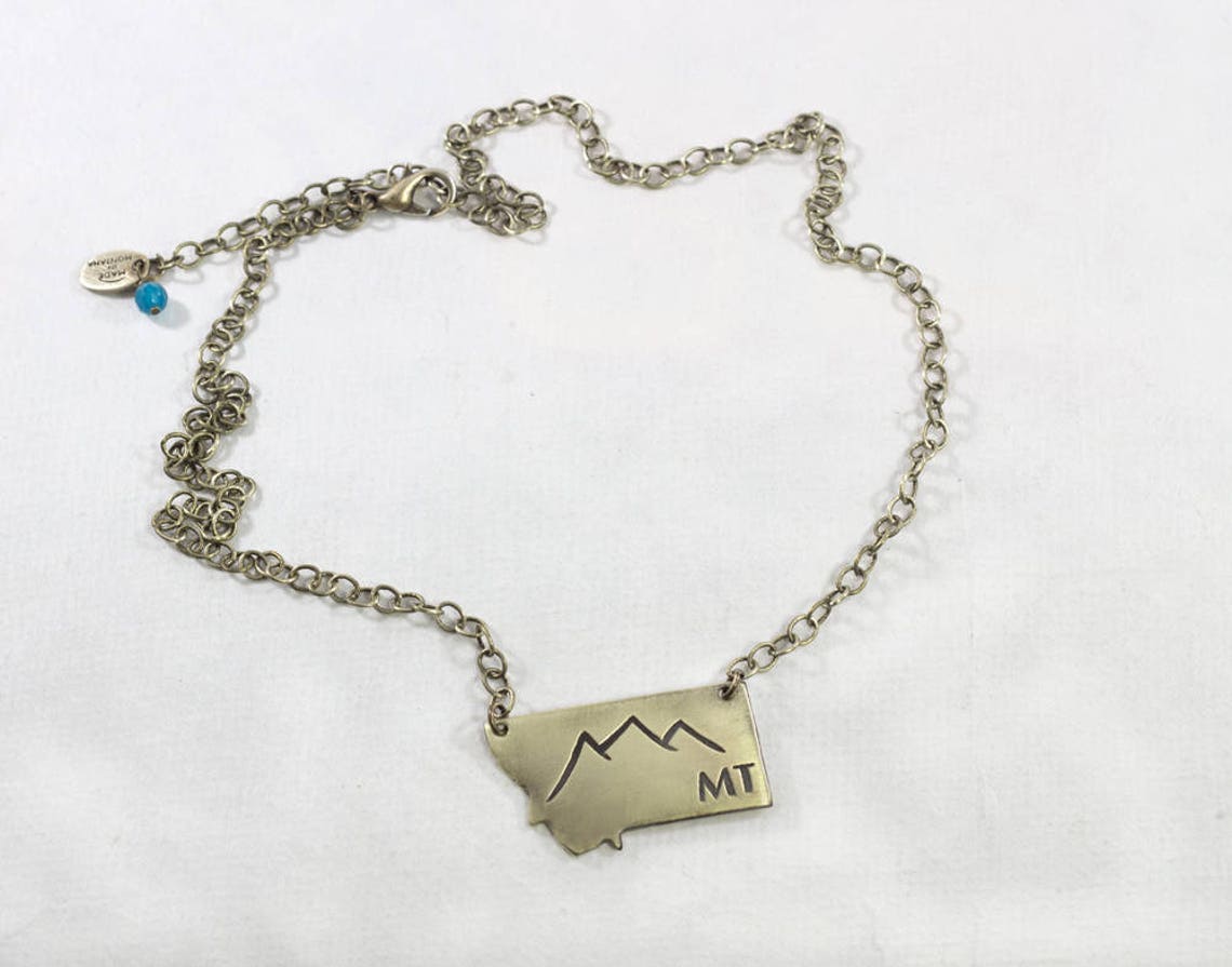 Montana Jewelry Mountain Necklace Mountain Lover Gift Western  Etsy