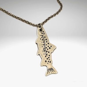 Fishing Necklace - Fly Fishing Gift- Fish Necklace - Nature Lover Gift  -Outdoor Jewelry