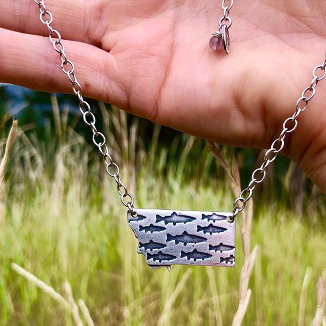 Fishing in Montana Necklace River Jewelry Fly Fishing Etsy