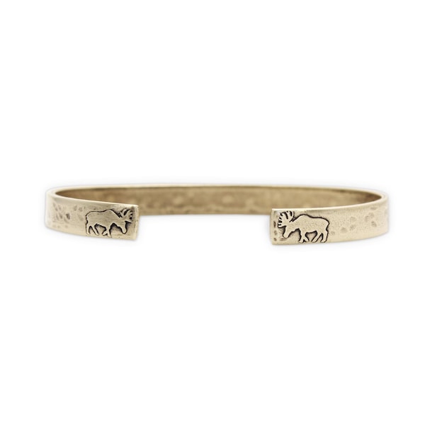 Skinny Moose Cuff Bracelet - Single or Stacked Mix Or Match  (Buffalo, Moose, Bear). Perfect Gift for those who love Wild Animals