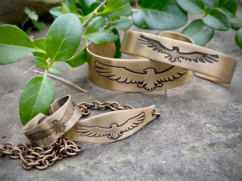 Freebird Eagle Antique Brass Cuff. Nature Lover/animal Lover Etsy