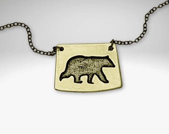 Bear Boy Necklace- Black Bear Pendant