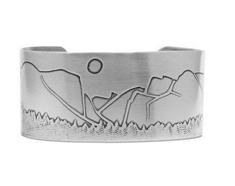 Yosemite California Mountain Cuff Bracelet