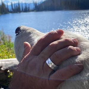 Teton Mountain Ring, Grand Teton National Park - Sized or adjustable. Great gift for men or women, matte silver or antique brass