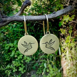Hummingbird Earrings, Bird lover jewerly,  Bird earrings, minimalist jewelry