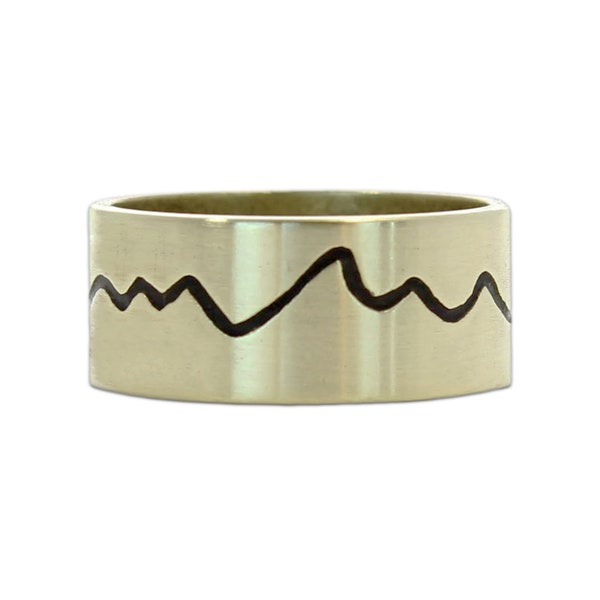 Teton Mountain Ring, Nature Inspired Jewelry- Sized or adjustable. Men's Ring matte silver or antique brass