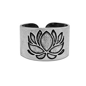 Lotus FlowerAdjustable Ring - Yoga Spiritual chunky boho finger ring