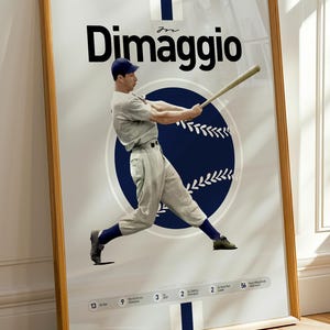 Joe Dimaggio Yankees Art: Minimalist Baseball Poster (Digital Download)