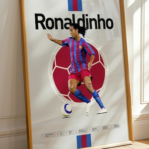 Ronalinho Barcelona Kunstdruck: Minimalistisches Fußball Poster (Digitaler Download)
