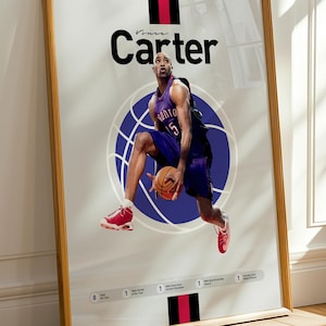 Vince Carter Raptors Art: Minimalist Basketball Poster (Digital Download)