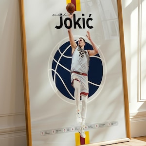 Nikola Jokic Nuggets Art: Minimalist Basketball Poster (Digital Download