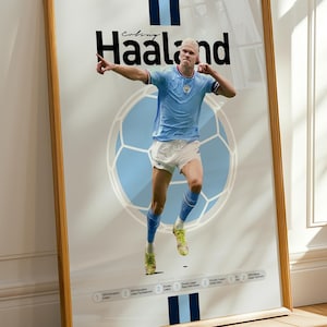 Erling Haaland Poster, Digital Download, Erling Haaland Print, Minimalist Poster, Office Wall Art, Haaland Manchester City, Erling Haaland