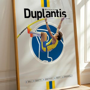 Armand Duplantis Pole Vault Poster: Minimalist Sports Art (Digital Download