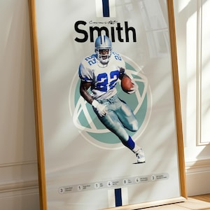 Emmitt Smith Cowboys Poster: Minimalist Football Art (Digital Download)