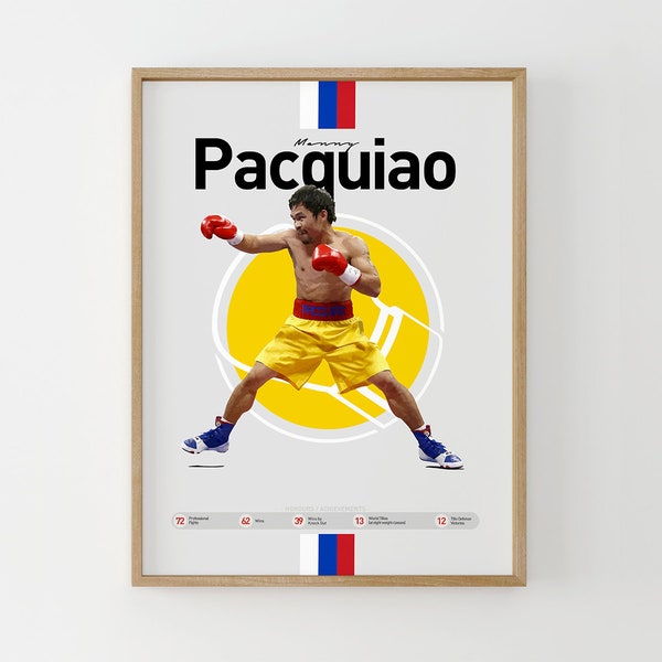 Manny Pacquiao inspired art, Manny Pacquiao Print, Manny Pacquiao Poster, Boxing Poster, Office Wall Art, Boxing Printable Art