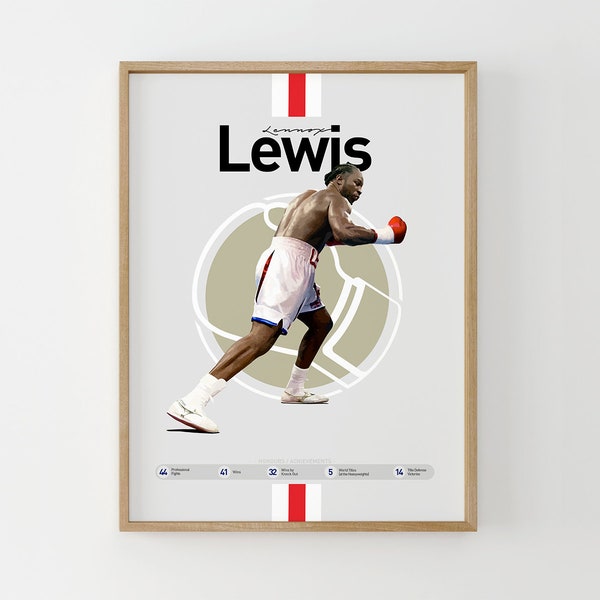 Lennox Lewis inspired art, Lewis Print, Lennox Poster, Boxing Poster, Office Wall Art, Lewis Printable Poster, Sports Decor, Minimalist art