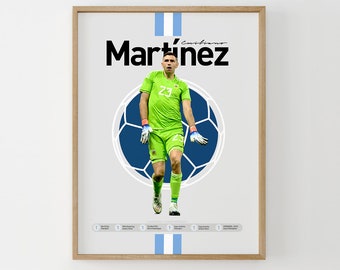 Emiliano Martinez Argentina Print, Emiliano Martinez Print, Emiliano Martinez Poster, Minimalist Poster, Soccer Art, Dibu Martinez Argentina