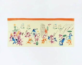 Kuniyoshi Utagawa Ukiyoe Tenugui, All Kind of Kingyo Golden Fish, Giga, Hand-dyed and Made in Japan