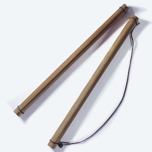 Japanese Hinoki Wood Tenugui Art Display Hanger for Wall Scrolls and Tapestry, Natural, Dark Stain, DIY, Made in Japan