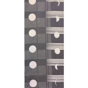 Sun and Moon (Gray) Tenugui, Tenugui Art, Tea Towel, Versatile Cotton Cloth, Japanese Traditional Hand-dye, Handmade in Japan