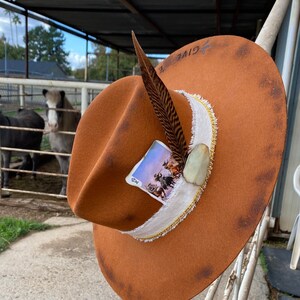The Quinn - hand burned custom hat